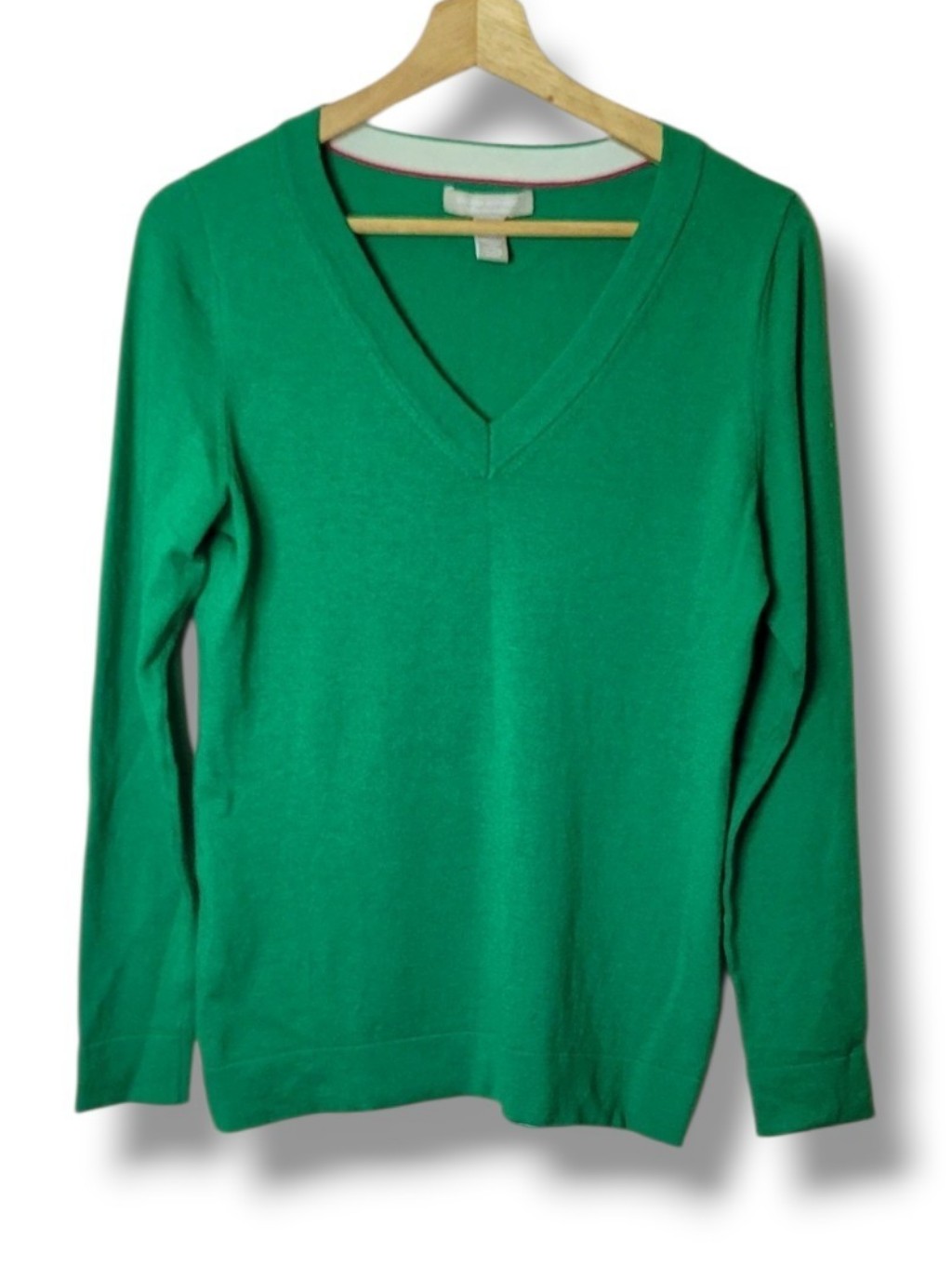 Banana Republic Merino Wool Brilliant Jade V-Neck Sweater Size M